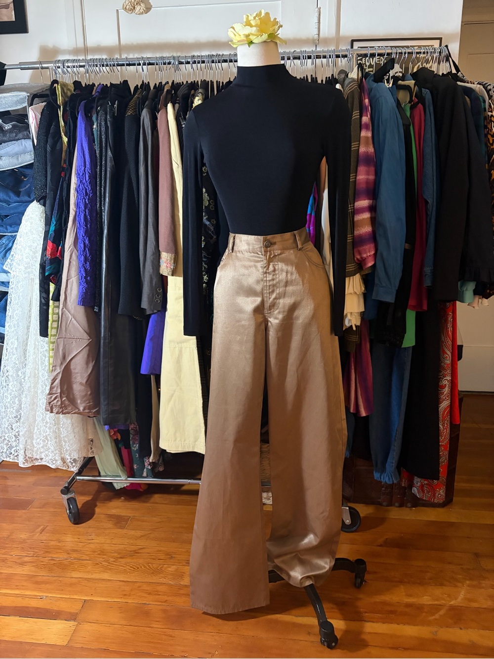 Anne Klein Tailored Wide-Leg Twill Trousers